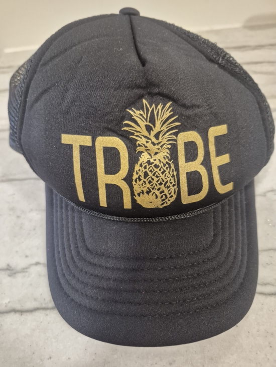 no brand Other - Black Baseball Hat with Gold Pineapple TRIBE Print